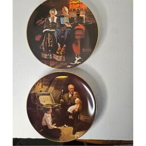 VTG Norman Rockwell Light Campaign Series "Evenings Ease" "Grandpa's Treasures"